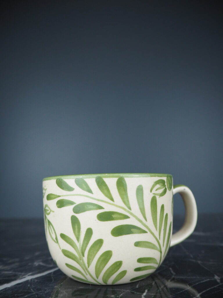 Ceramic mug green flower - Image 3