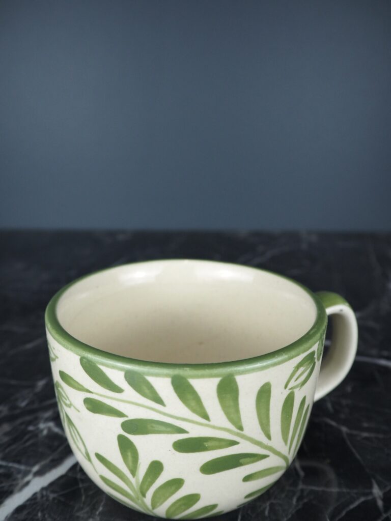 Ceramic mug green flower - Image 4