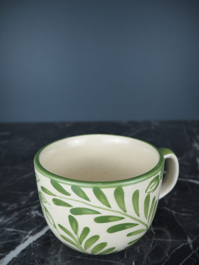 Ceramic mug green flower - Image 5