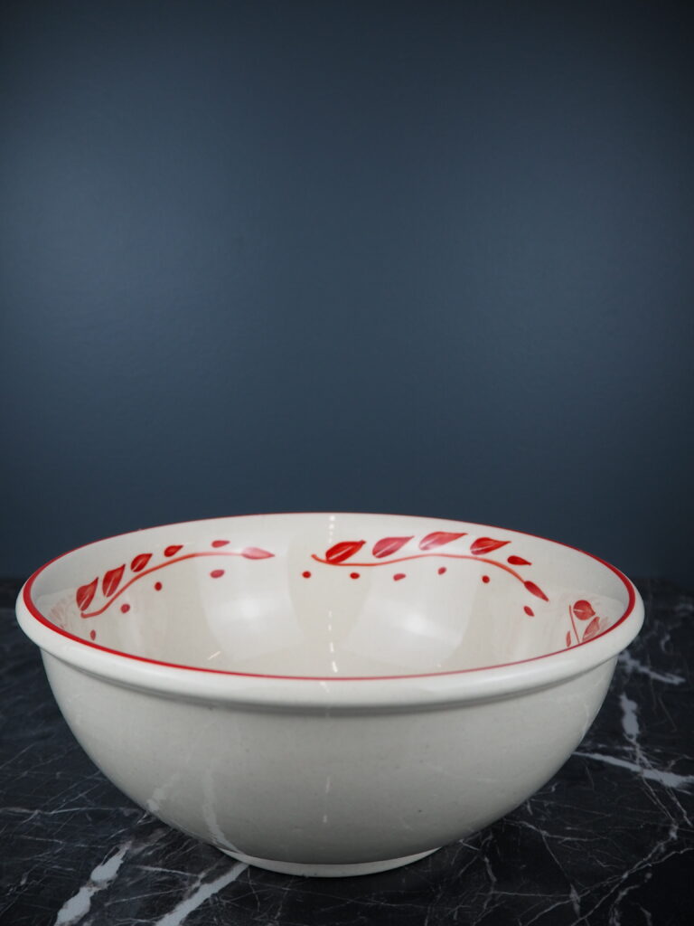 Colette Ceramic bowl red/white hand painted - Image 2