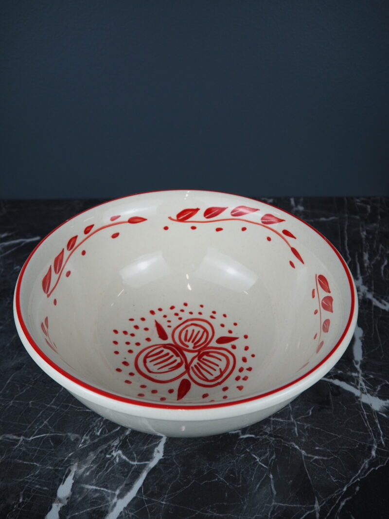 Colette Ceramic bowl red/white hand painted