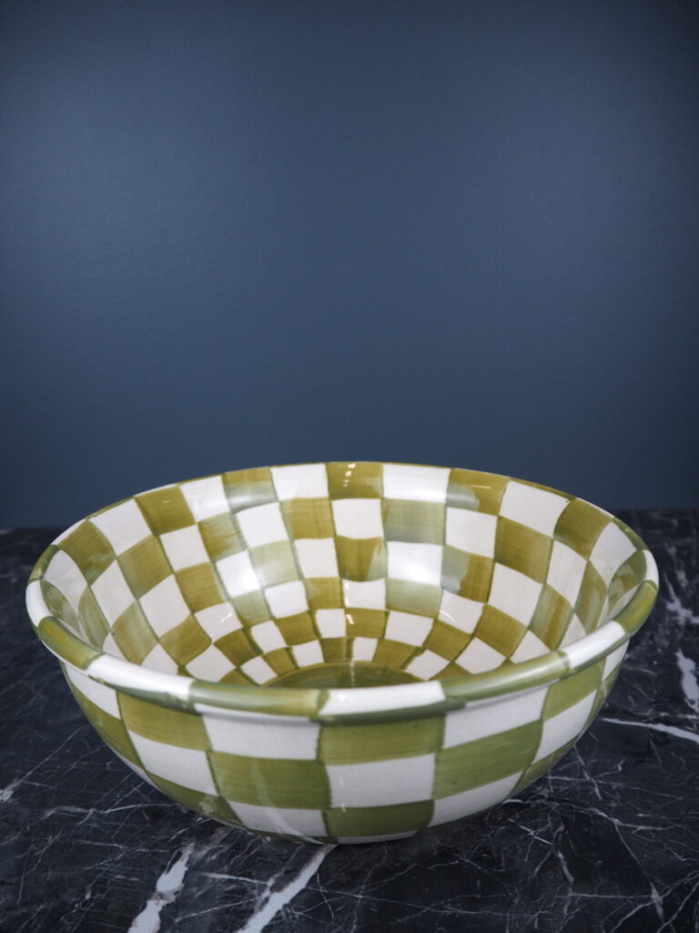 Fabiola Ceramic bowl green hand painted - Image 2