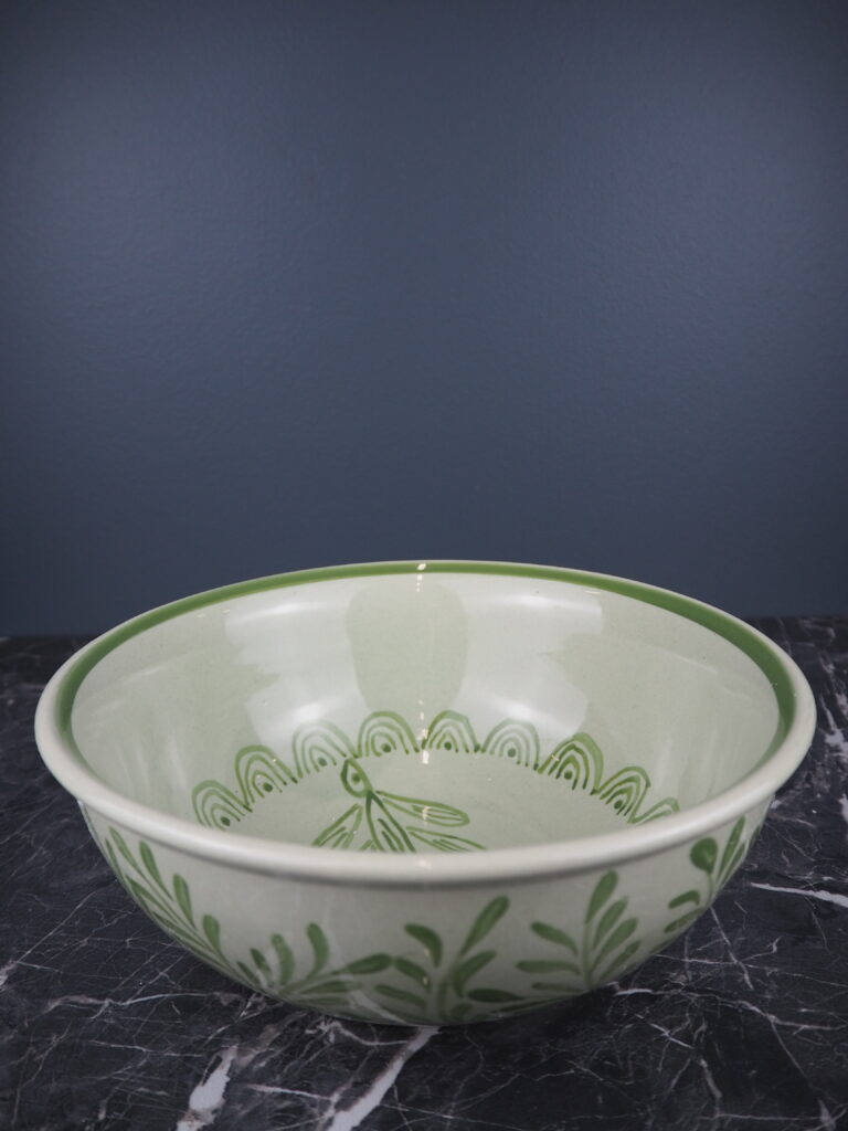 Flavie Ceramic bowl green Hand painted - Image 2