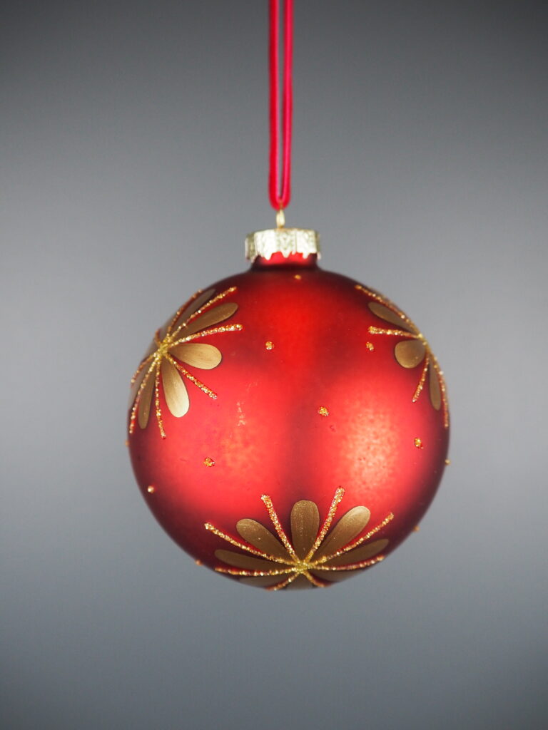 Glass ball red flower - Image 2