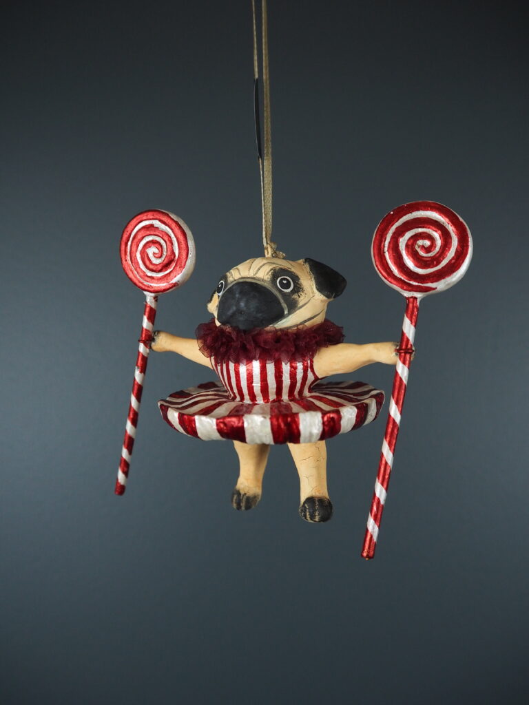 Carnival pug  lolipop red/white - Image 3