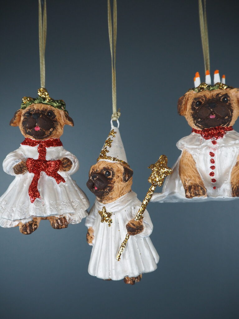 Lucia Dog a/3 white glits orn - Image 2