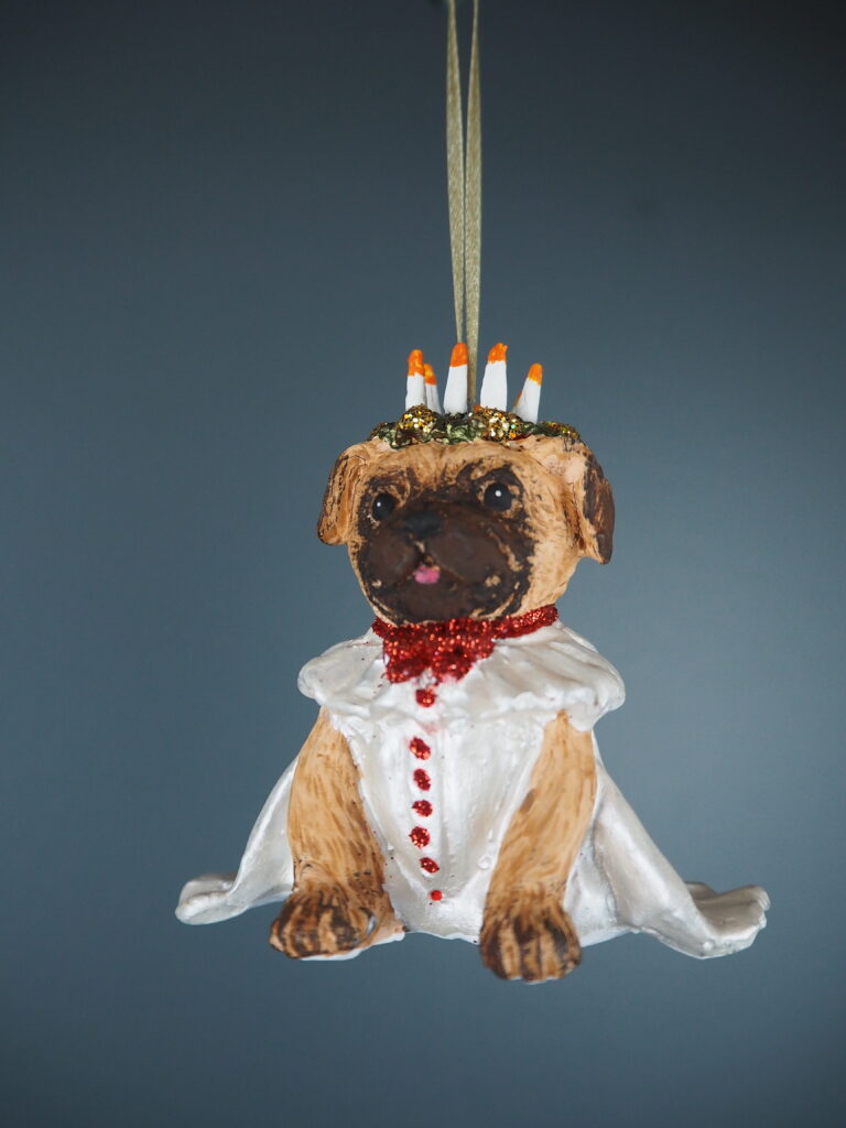 Lucia Dog a/3 white glits orn - Image 3