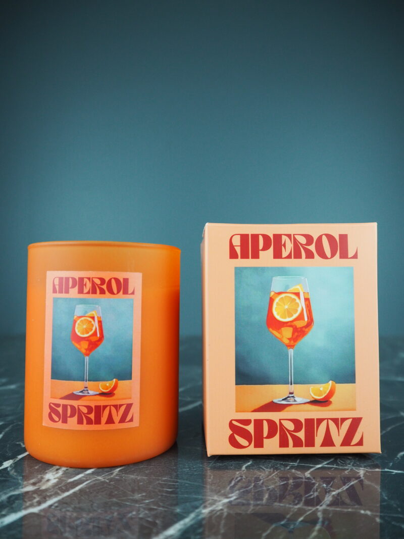 Aperol spritz candle