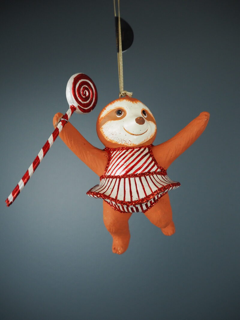 Ballerina Sloth red/white orn