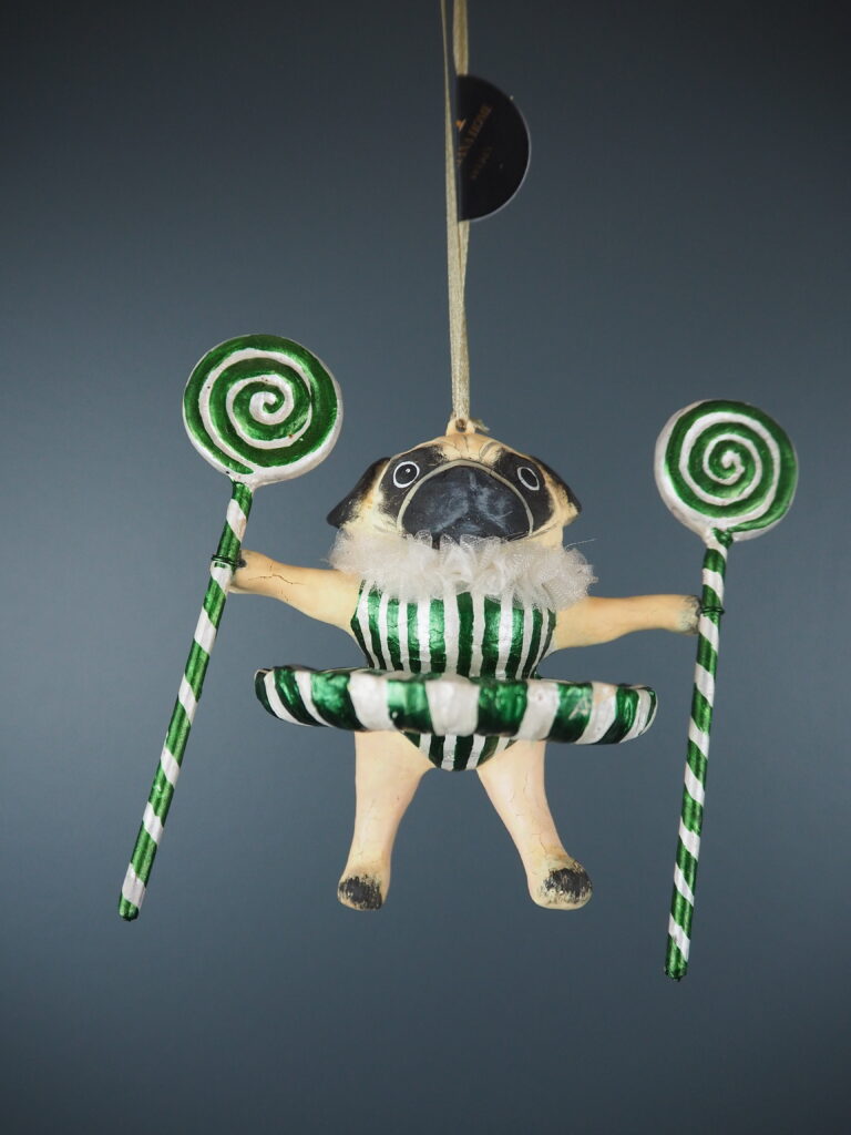 Carnival pug lolipop green/white