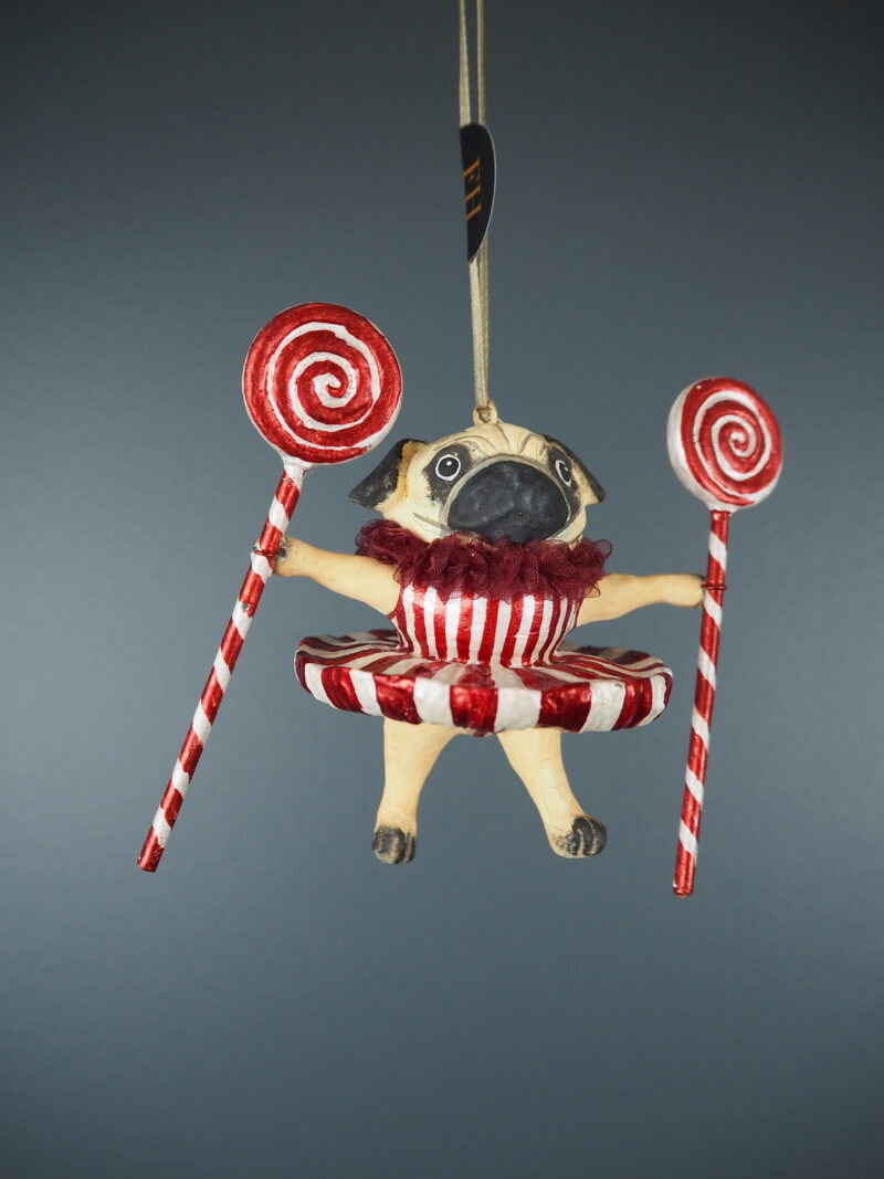 Carnival pug  lolipop red/white