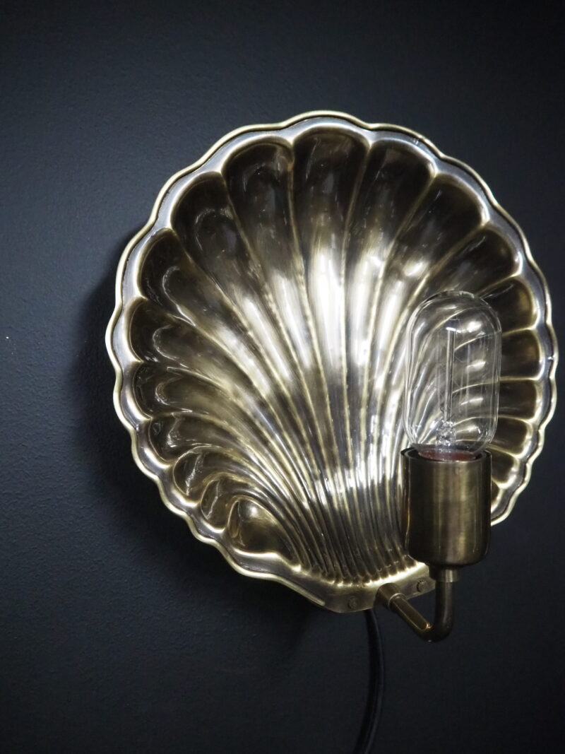 Salona Brass Seashell Wall Light Ant Brass