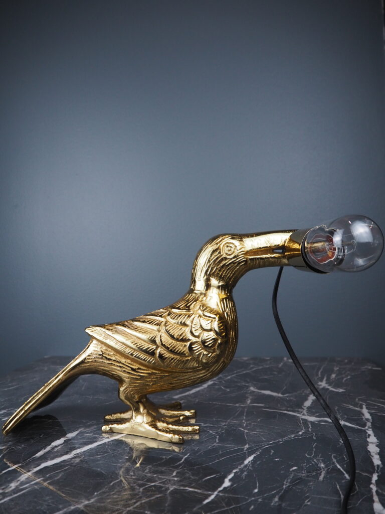 Toupie Toucan Table Lamp Gold Aluminum