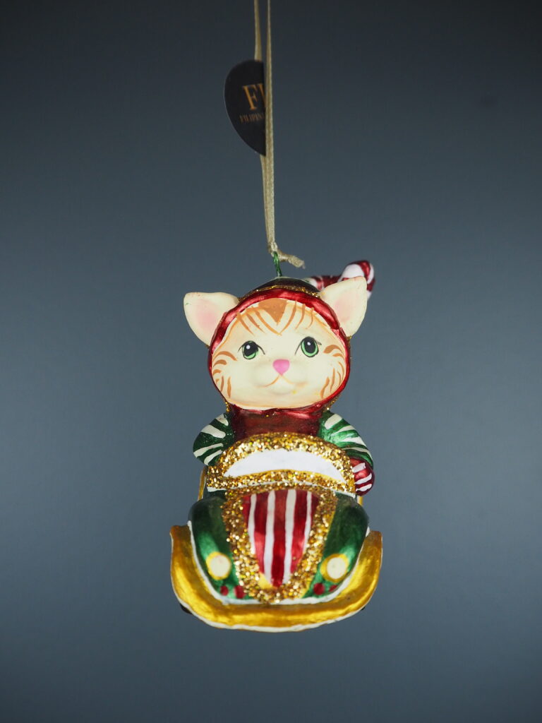Xmas Cat in mini car red/green - Image 3