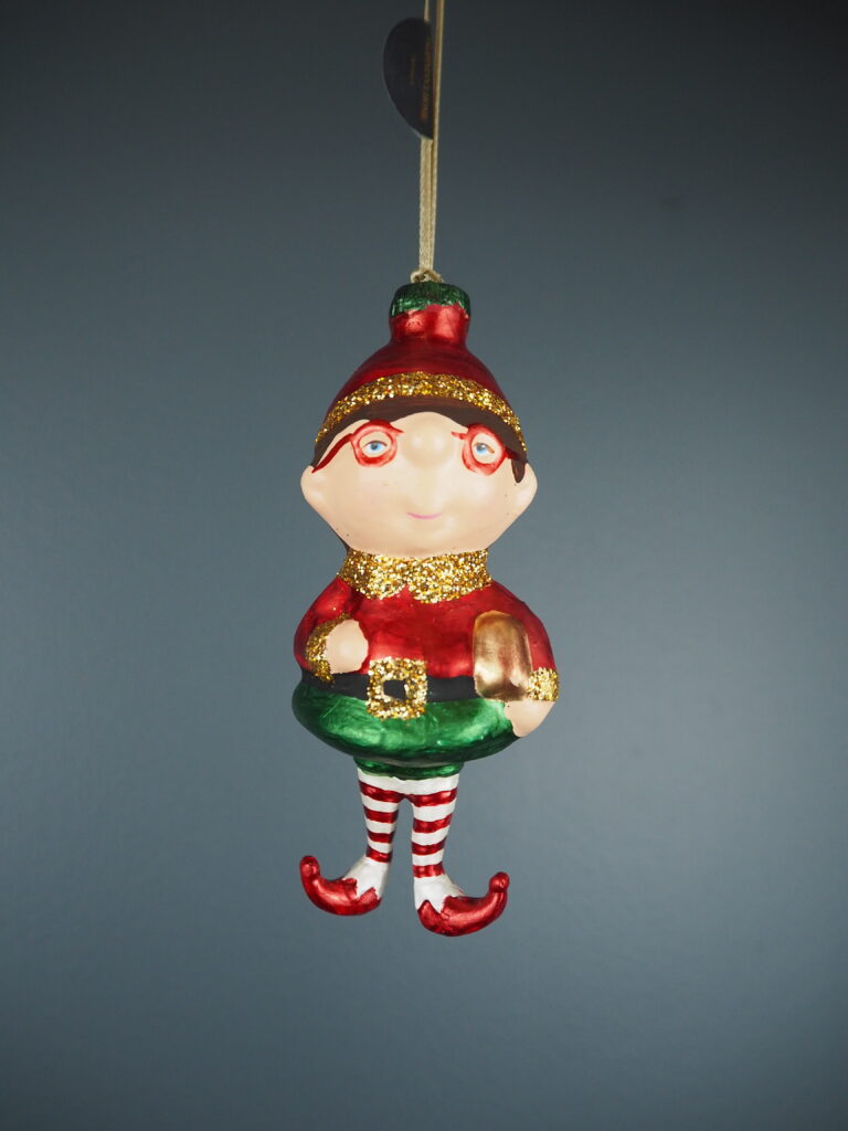 Fat face elf in red beanie orn - Image 2