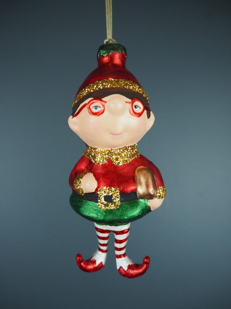 Fat face elf in red beanie orn - Image 5