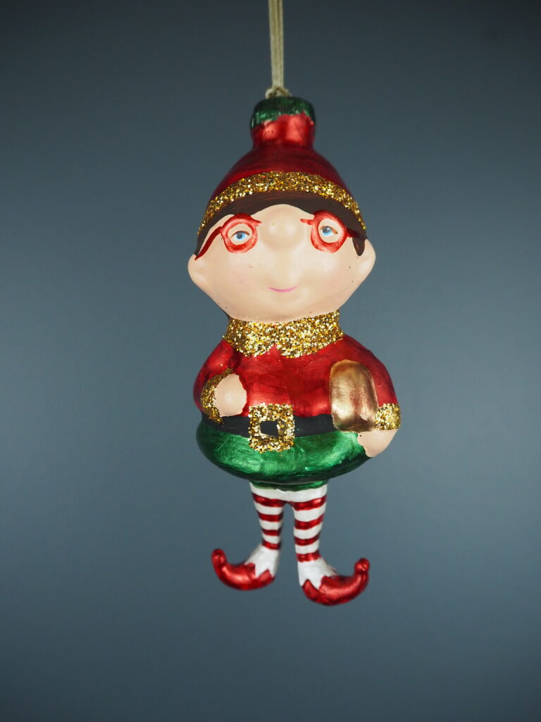 Fat face elf in red beanie orn - Image 6