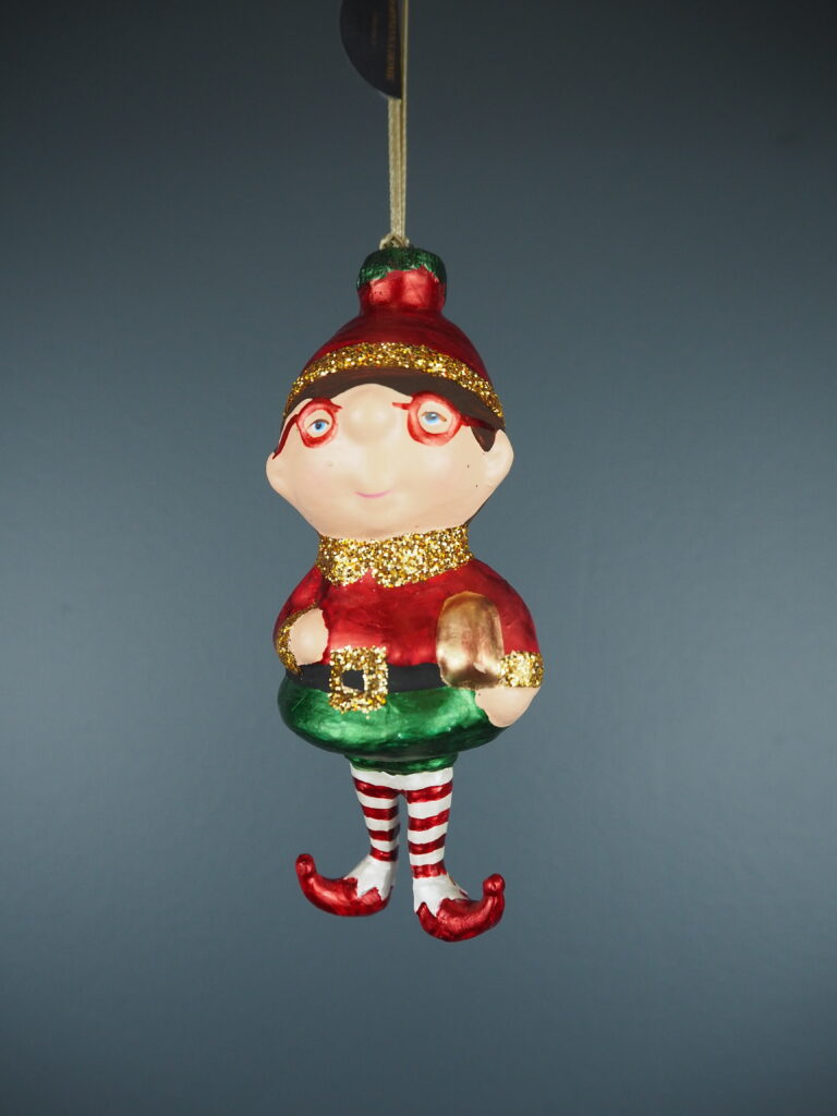 Fat face elf in red beanie orn - Image 7