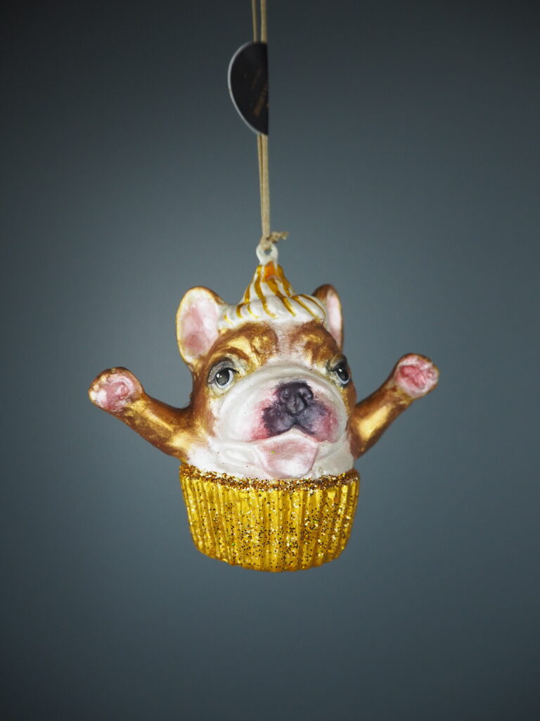 Cupcake dog in gold orn - Image 2