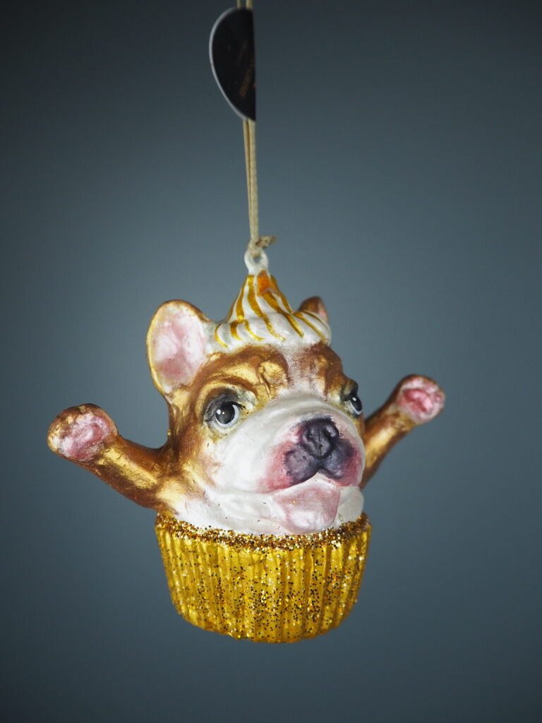 Cupcake dog in gold orn - Image 3