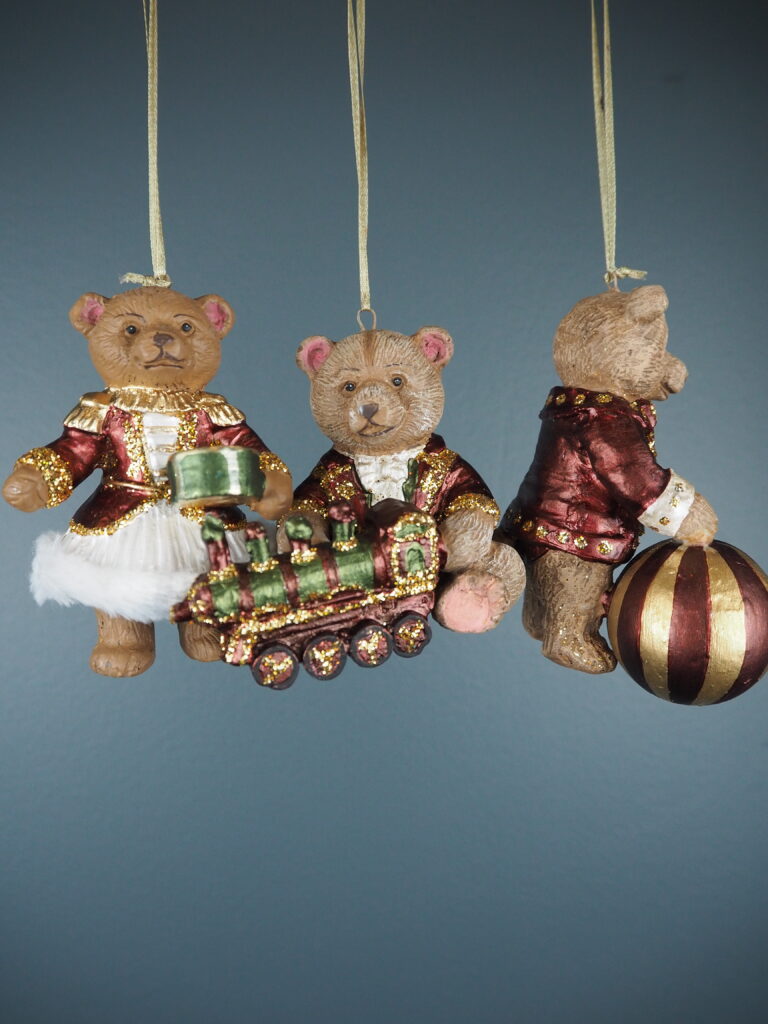 Toy Bear a/3 burg/green orn - Image 3