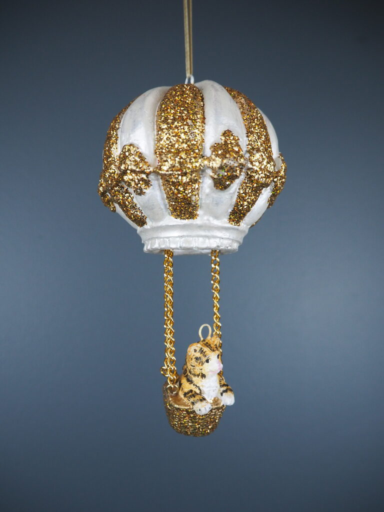 Cat  Balloon white/gold glits - Image 4