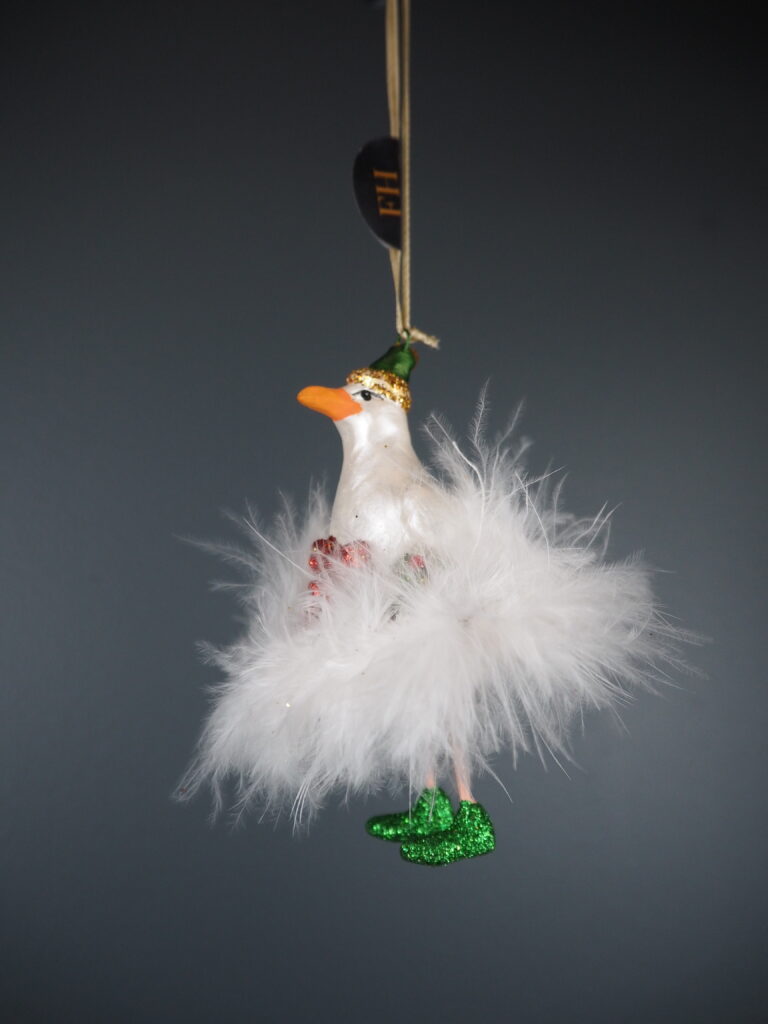 Goose orn in white maribu skirt orn - Image 2