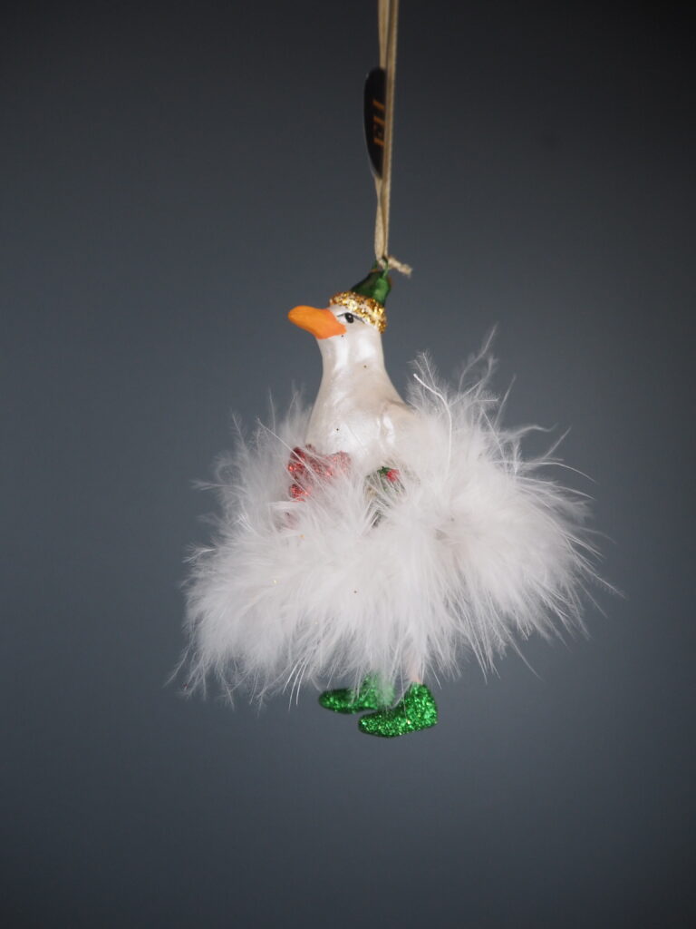 Goose orn in white maribu skirt orn - Image 3