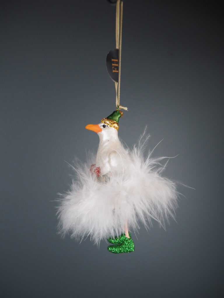 Goose orn in white maribu skirt orn - Image 4