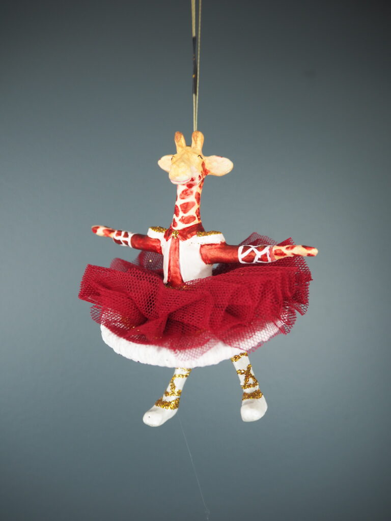 Ballerina Giraffe red/white w red skirt - Image 3
