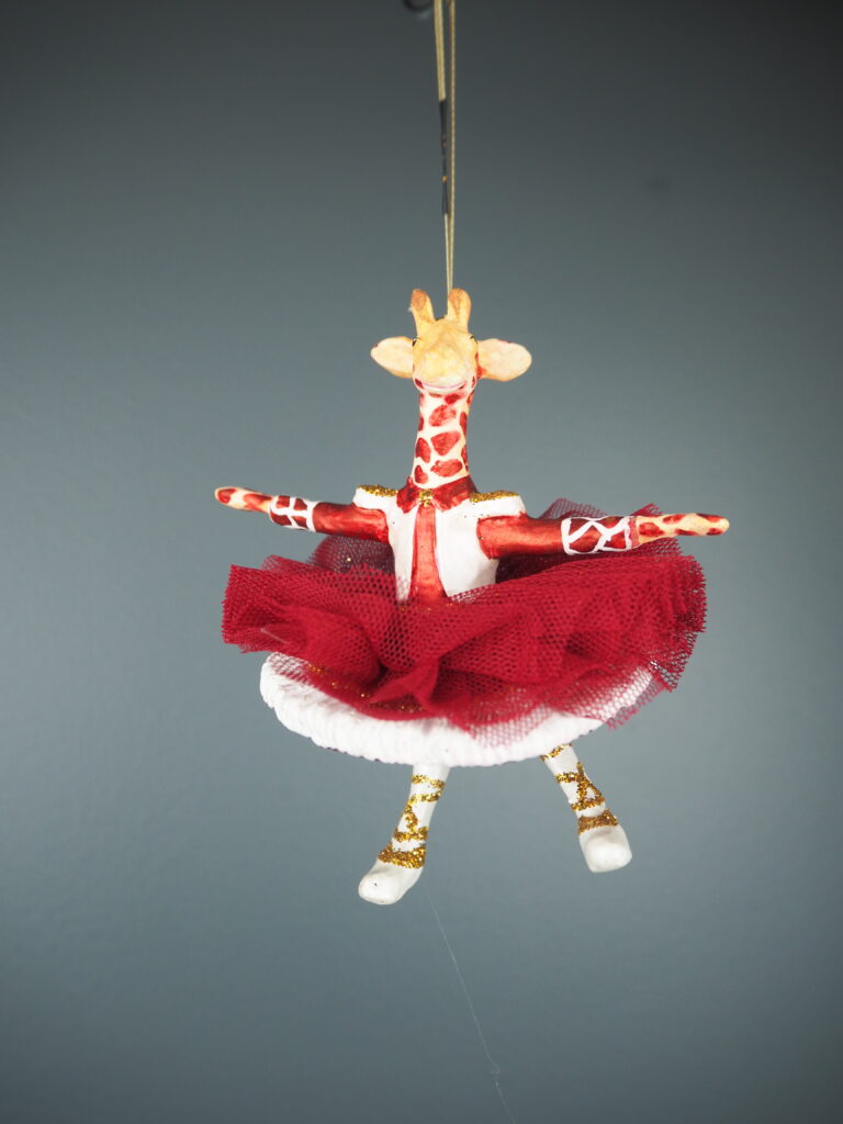 Ballerina Giraffe red/white w red skirt - Image 4