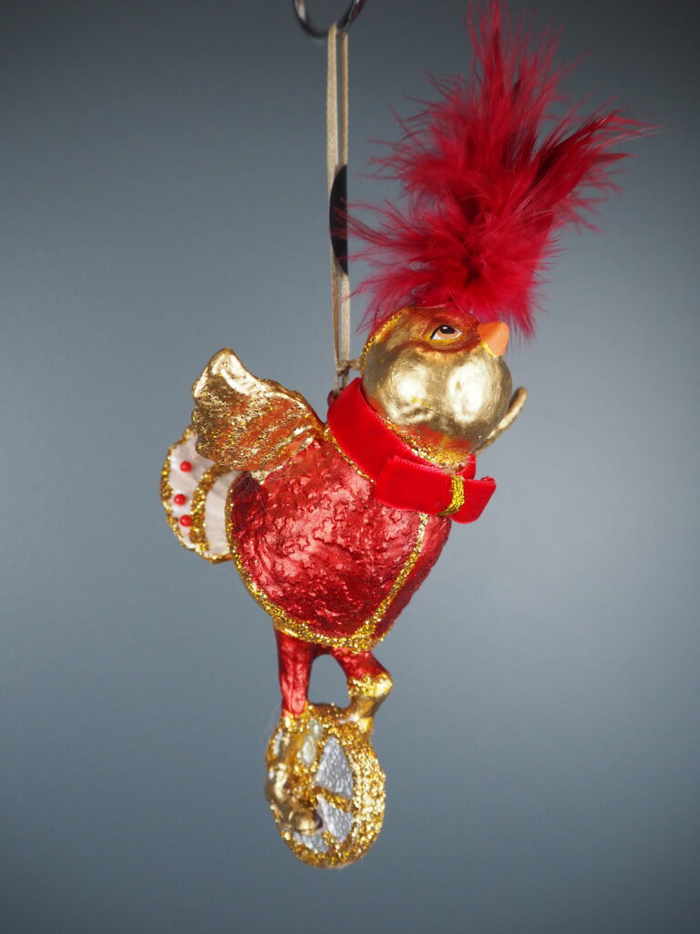 Circus chick on unicycle red orn - Image 3