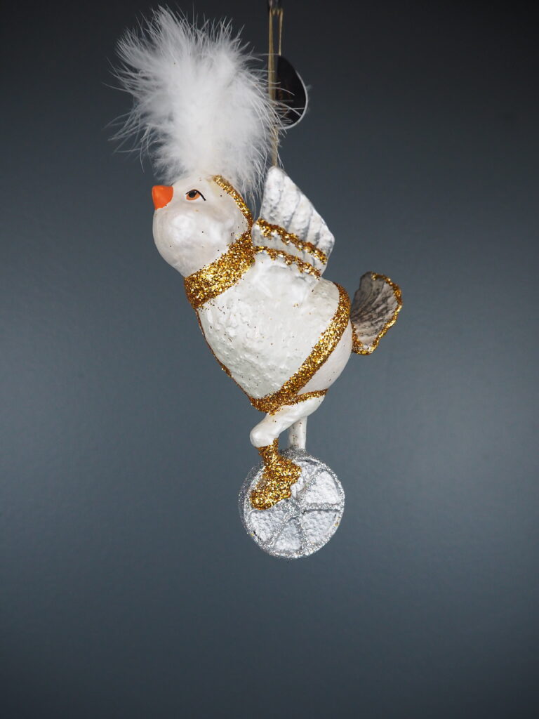 Circus chick on unicycle white orn - Image 2