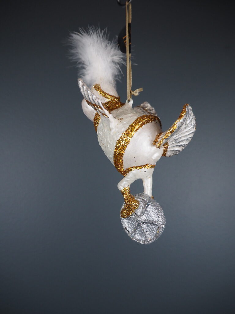 Circus chick on unicycle white orn - Image 3