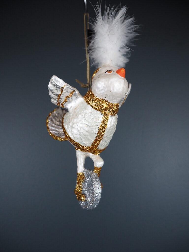 Circus chick on unicycle white orn - Image 4