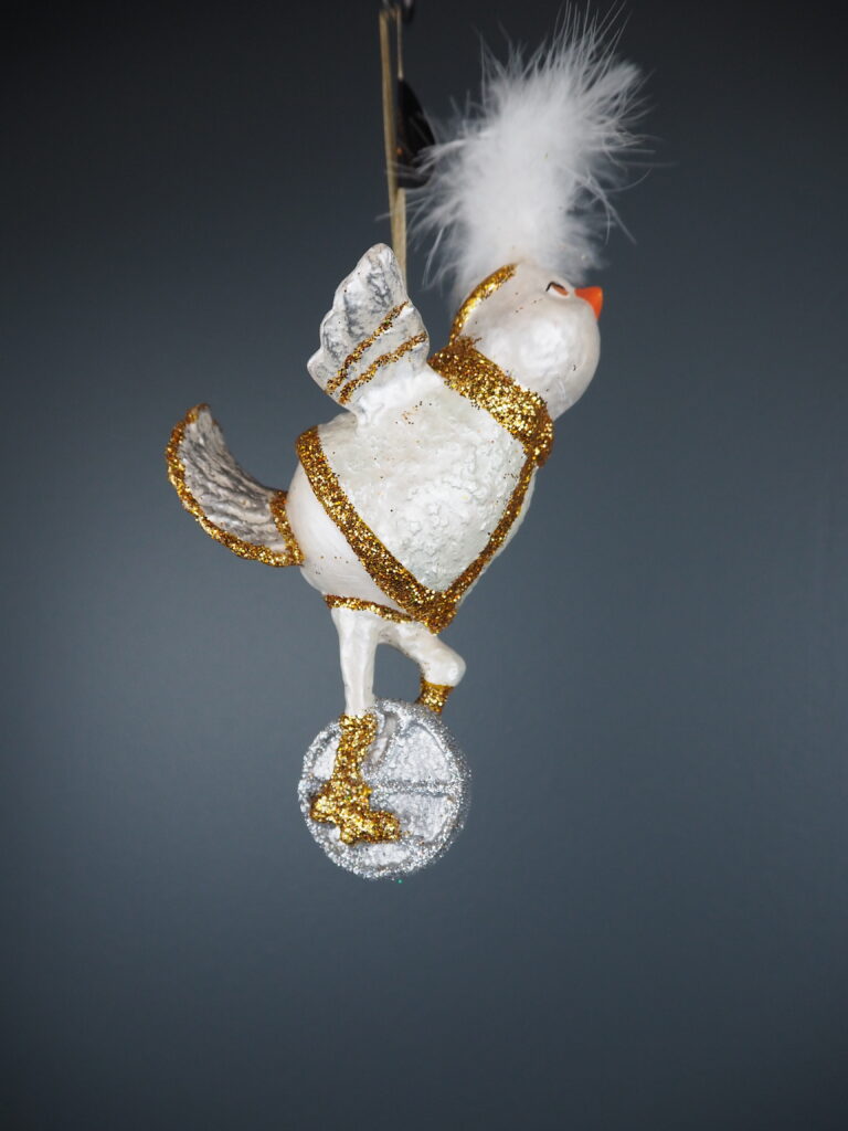 Circus chick on unicycle white orn - Image 5