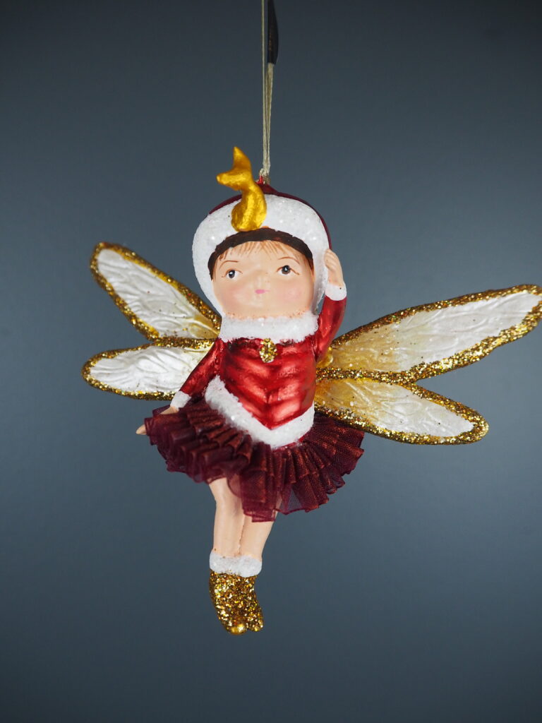 Baby Dragonfly fairy in red orn - Image 2