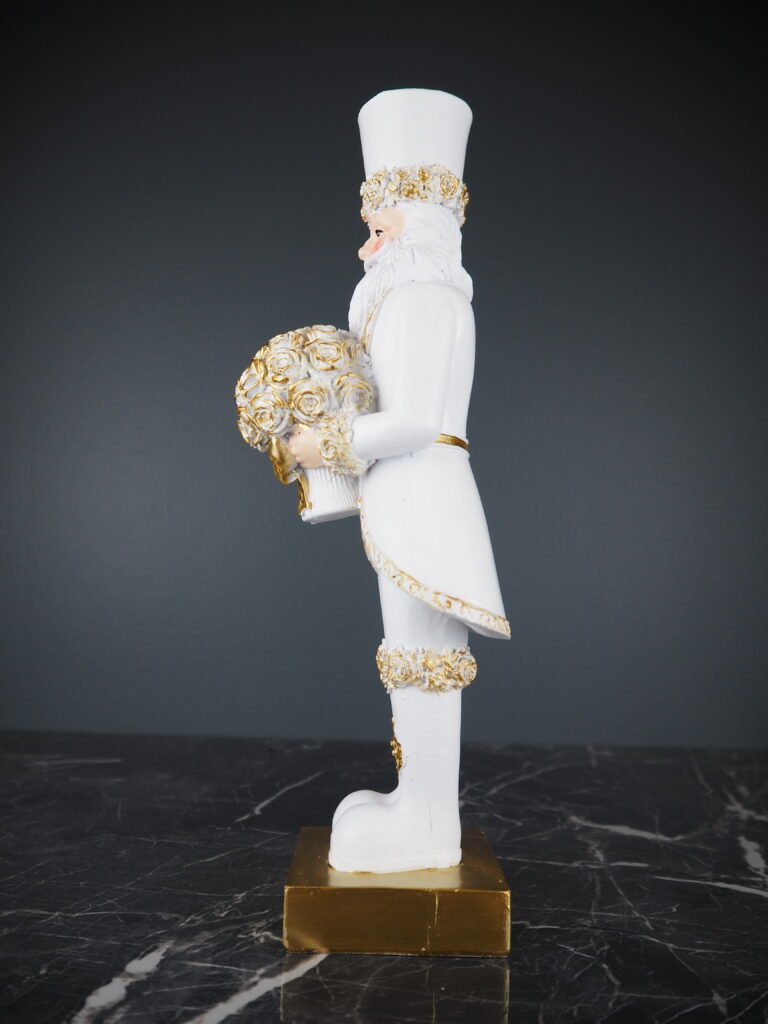 Nutcracker w flowers white 30 cm - Image 3
