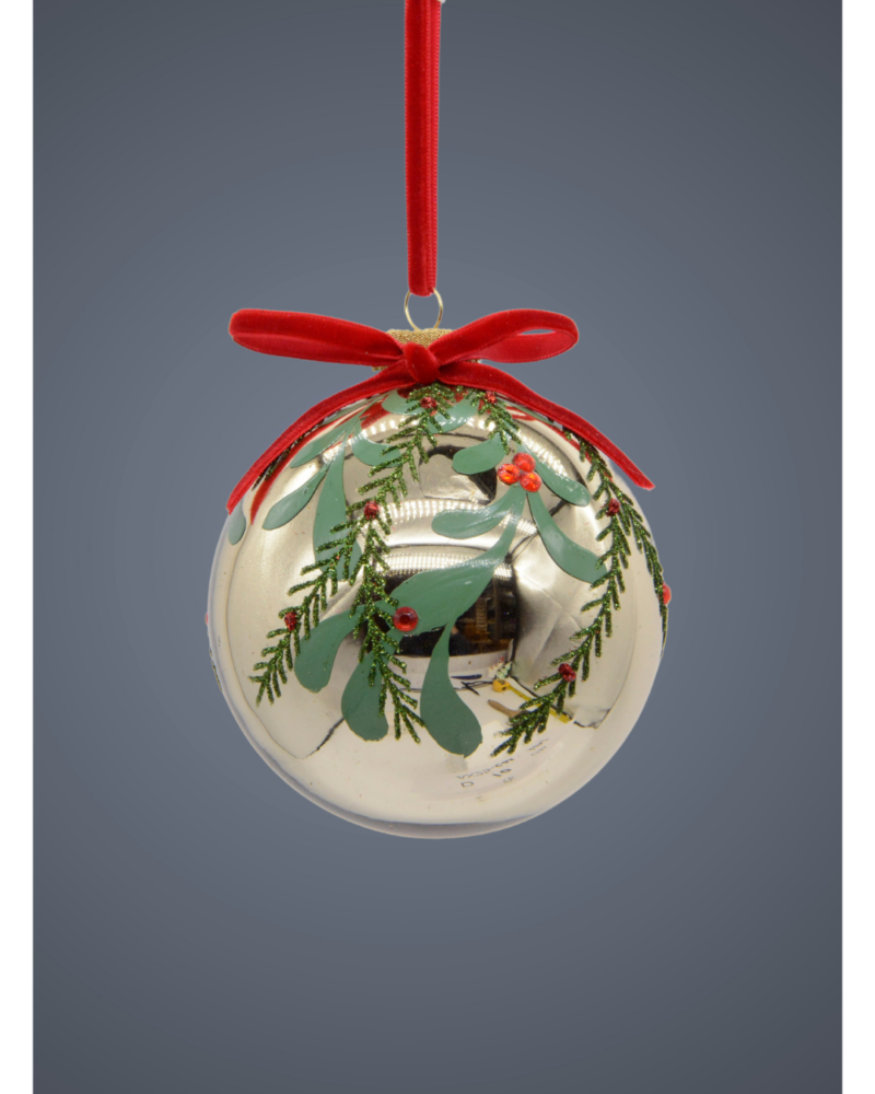 Glass ball berries 10 cm white
