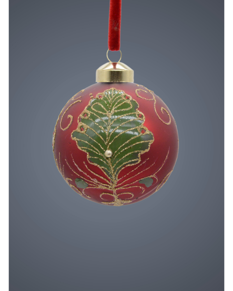 Glass ball red/green