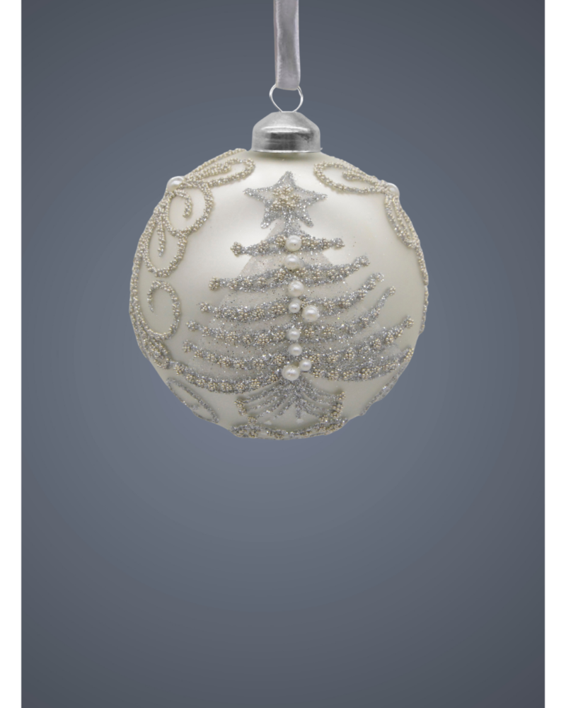 Glass ball white 8 cm