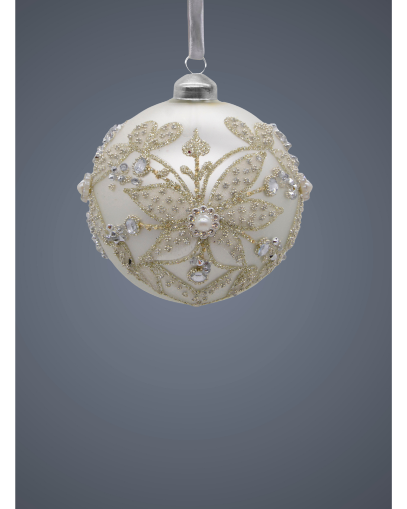Glass ball white 8 cm