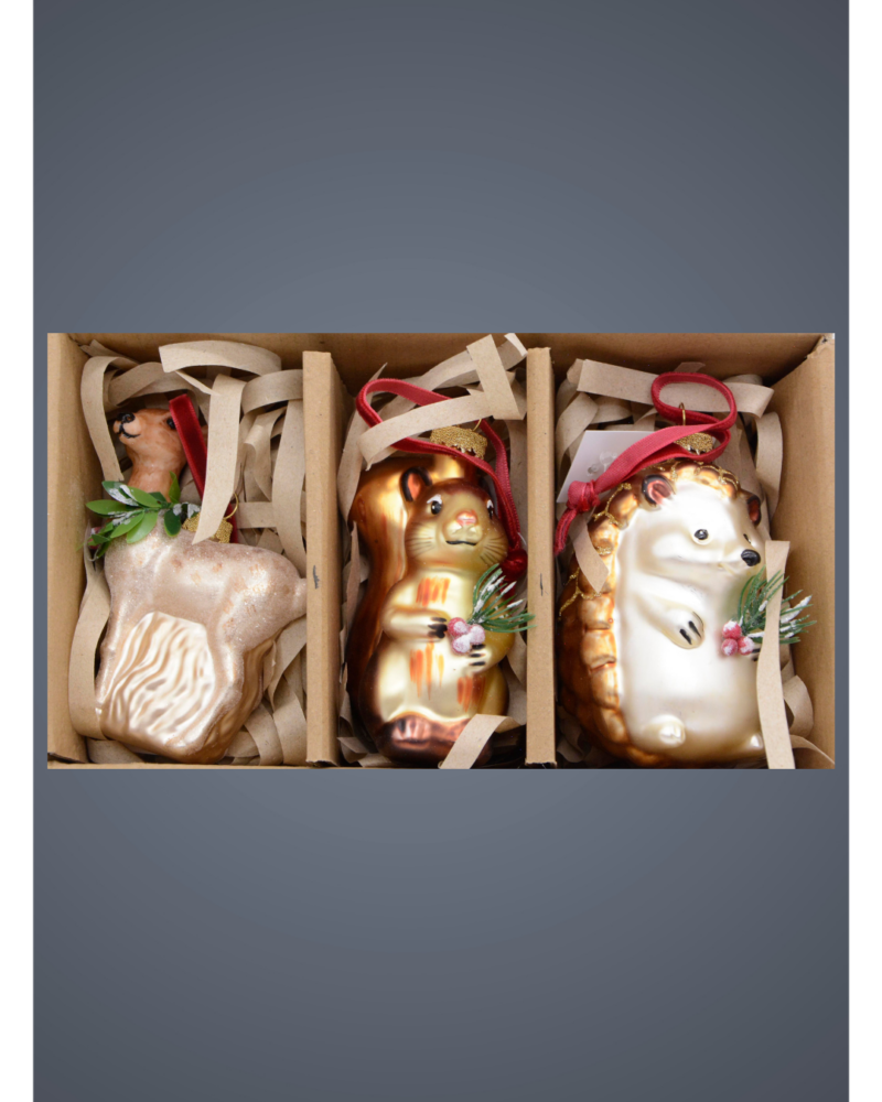Glass animal set of 3