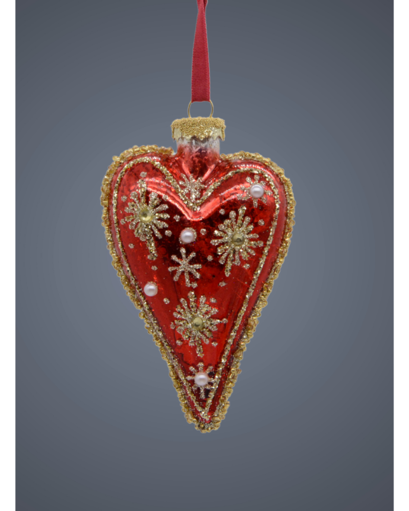 Glass heart red