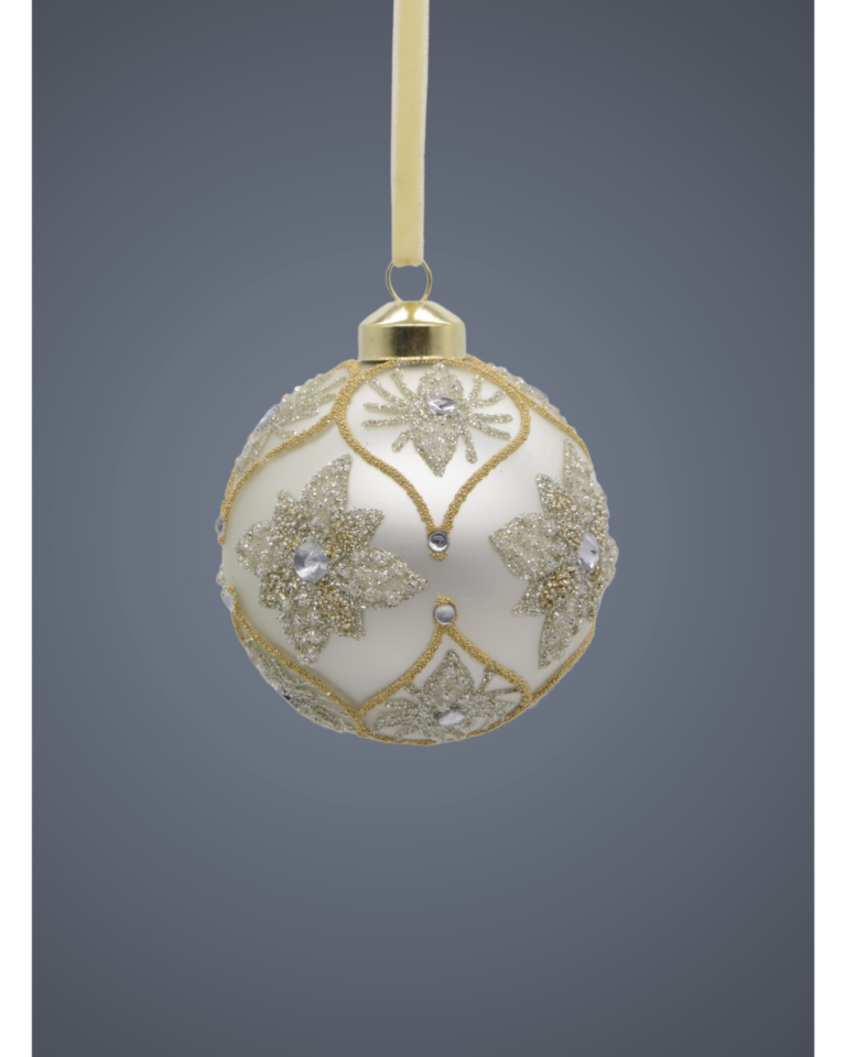 Glass ball white 8 cm