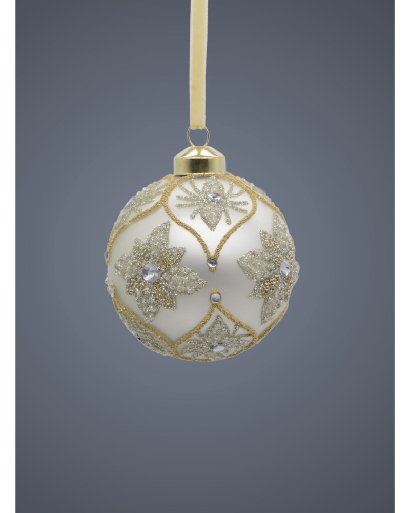 Glass ball white 8 cm