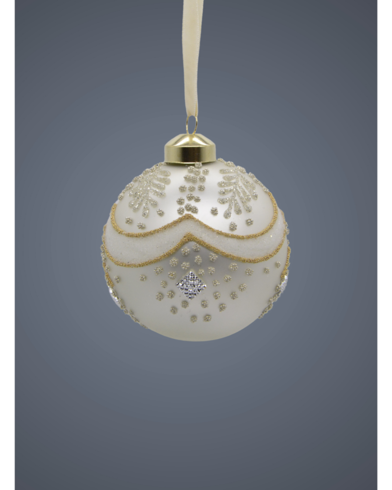 Glass ball white 8 cm