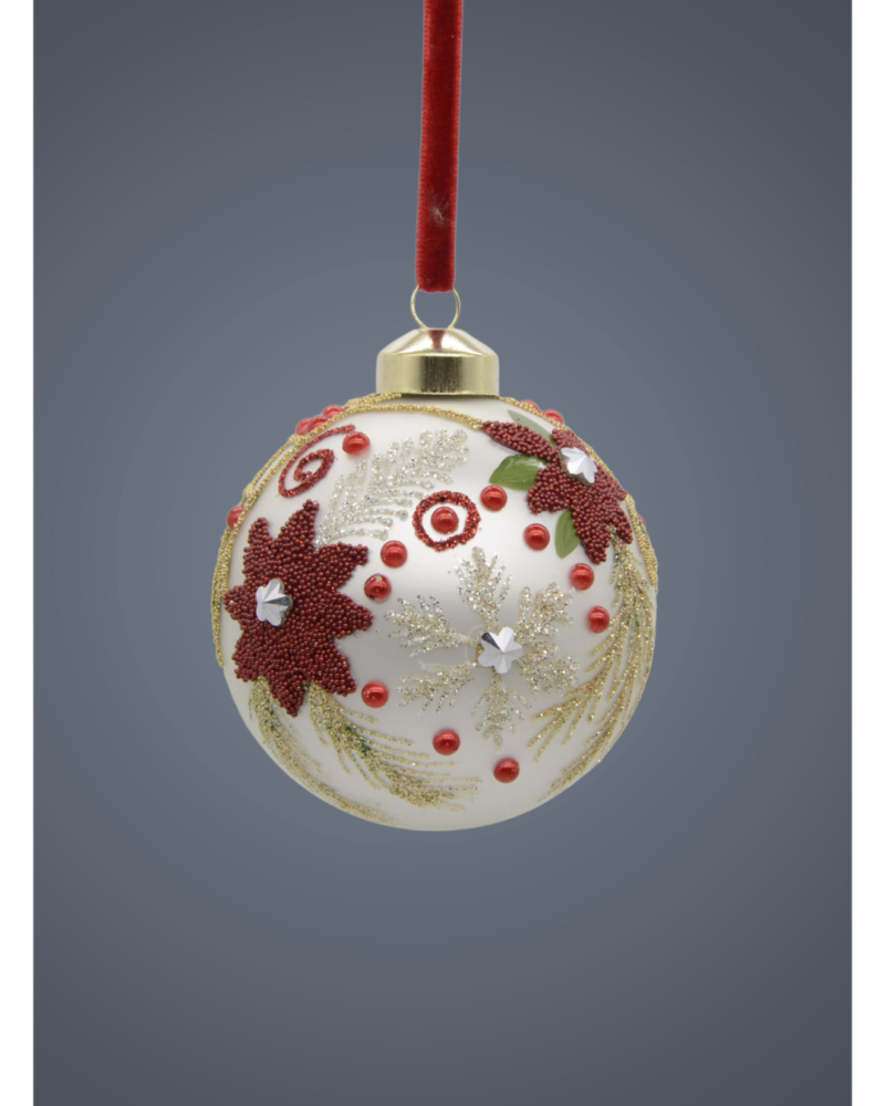 Glass ball poinsetta