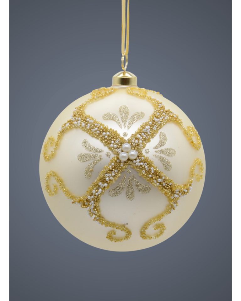 Glass ball creme 15 cm