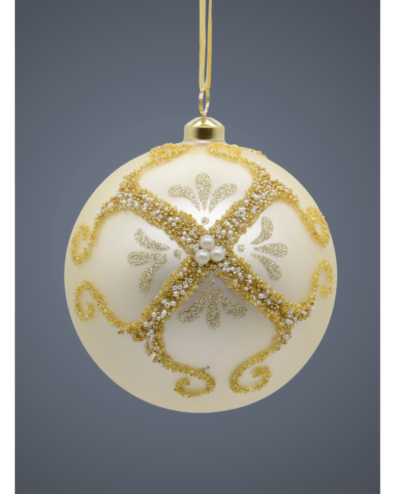 Glass ball creme 15 cm